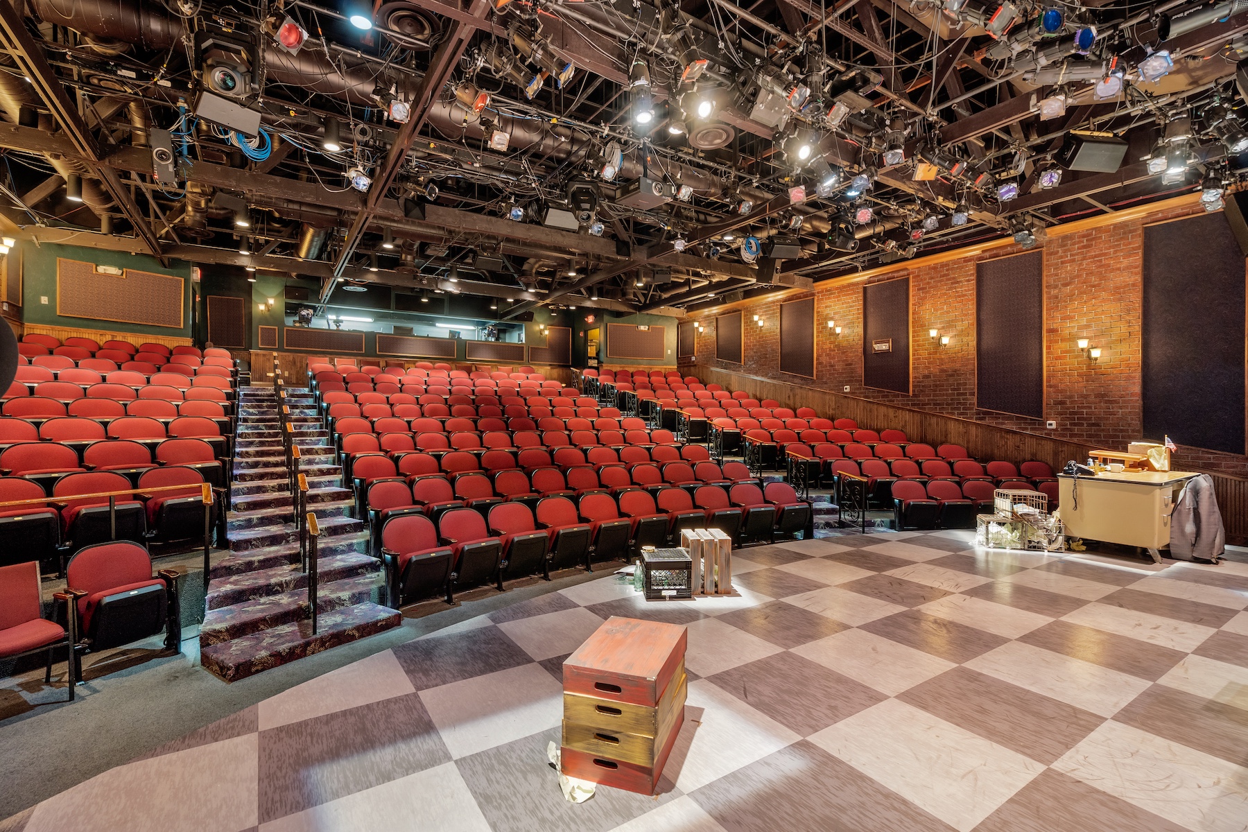 theater construction with stage and seating installation in Sarasota