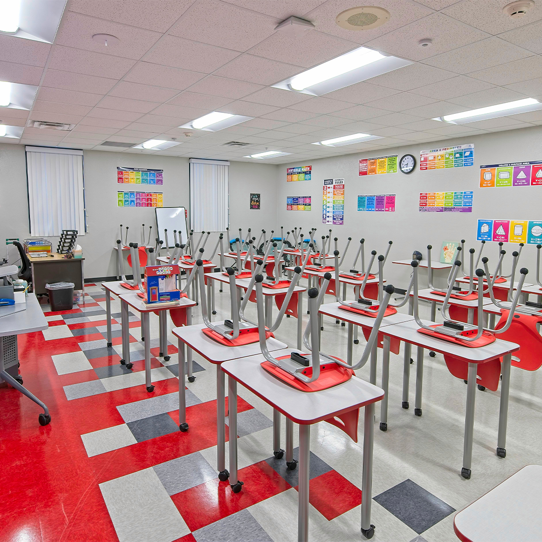 school construction progress with exterior and interior build phases