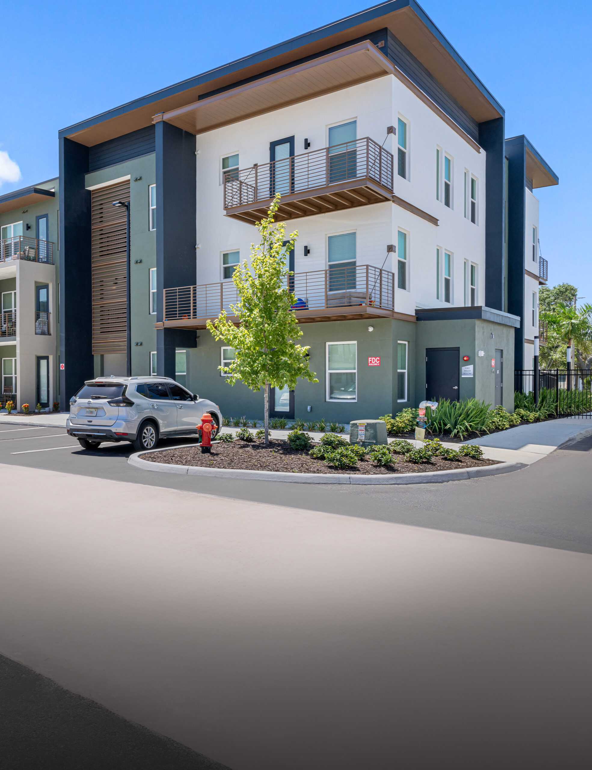final exterior view of a completed development project