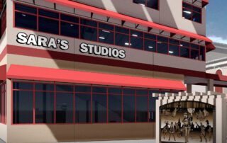mid construction progress with building structure and exterior systems and team