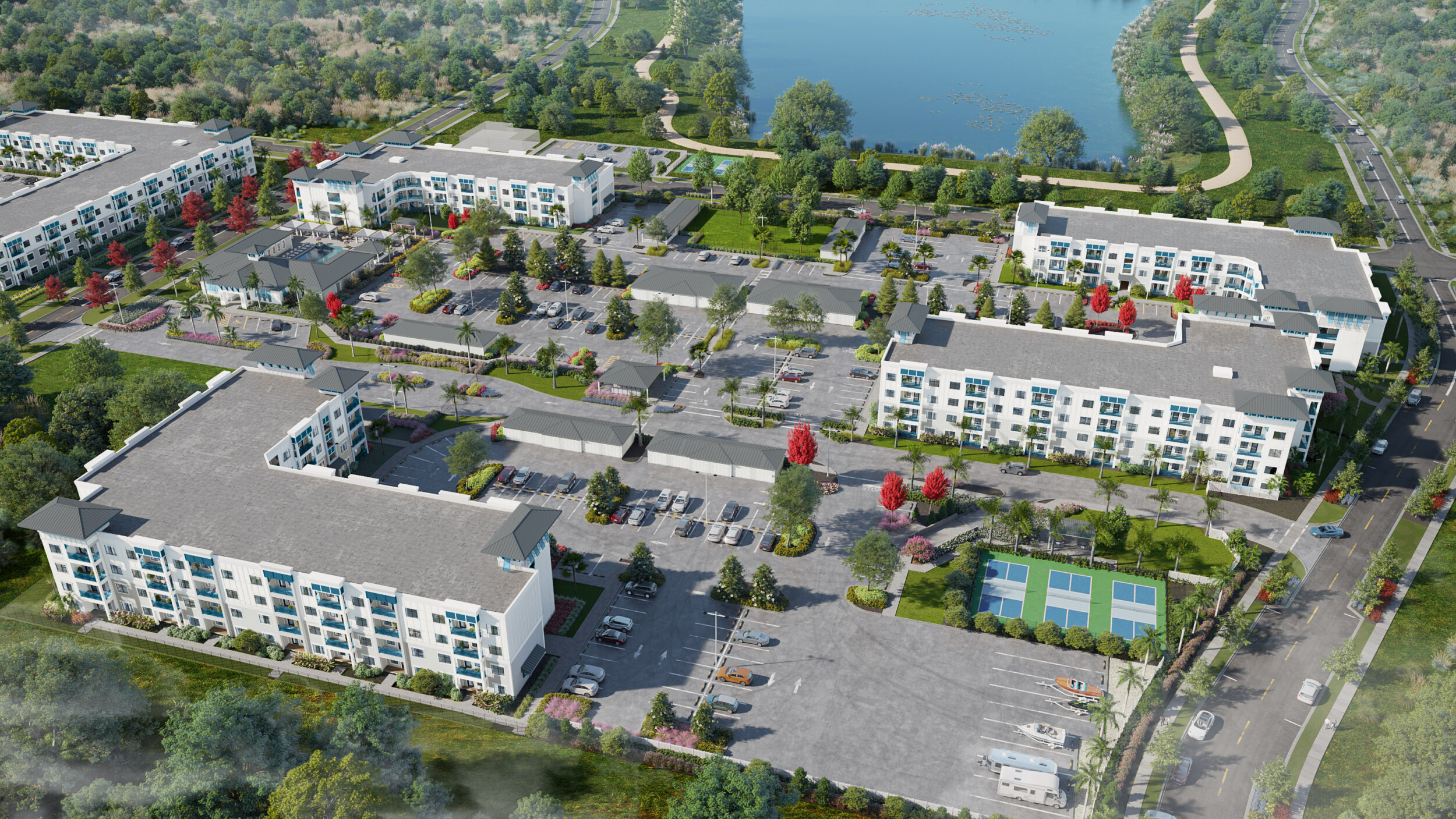 Aerial rendering of a new multifamily project in Bradenton